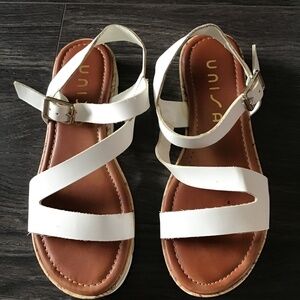 Unisa sandals white, size 8